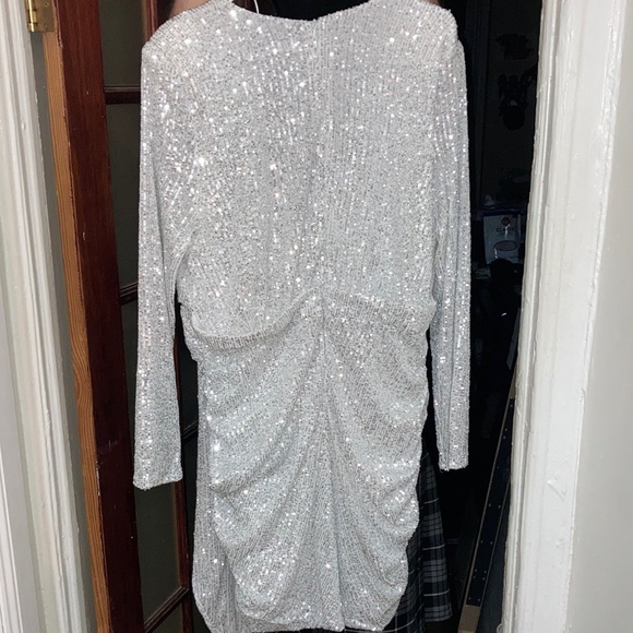 Silver Sequin Mini Dress (NWT) - Picture 6 of 6